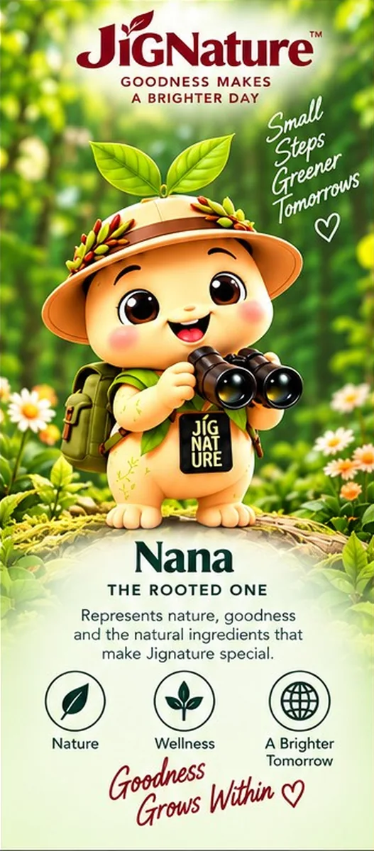 Nana, The Rooted One — Represents nature, goodness and the natural ingredients that make JiGNature special.