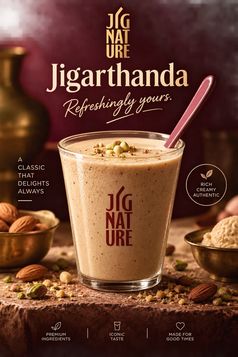 JiGNature Jigarthanda in a branded glass
