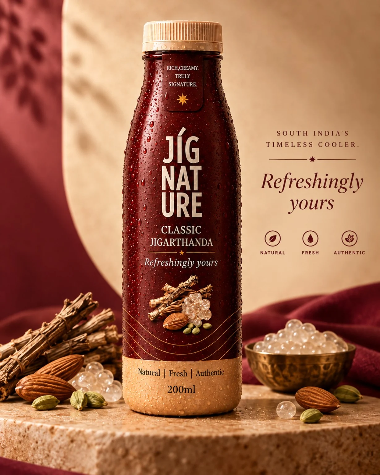 JiGNature Classic Jigarthanda 200 ml Ready-to-Drink bottle