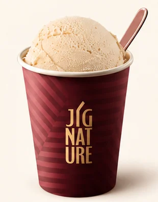 Special Jigarthanda in a JiGNature cup topped with a scoop