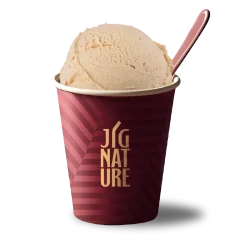 Seasonal Jigarthanda topped with a scoop in a JiGNature cup