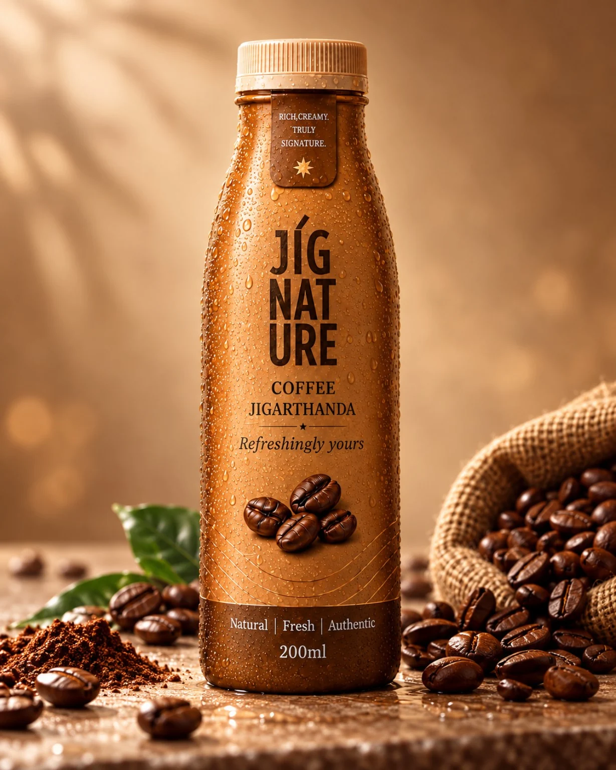 JiGNature Coffee Jigarthanda 200 ml Ready-to-Drink bottle