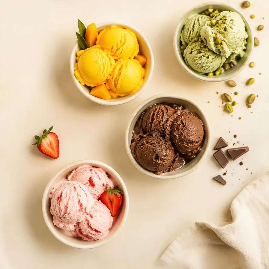 Scoops of Jig'Scoop ice cream