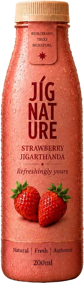 JiGNature Strawberry Jigarthanda 200 ml bottle